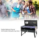 Huacan Barbecue portable pliable pour l'extérieur avec planche de rangement d'outils - Noir image 1