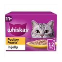 Whiskas 11+ Poultry Feasts Senior Wet Cat Food Pouches in Jelly 12 x 85g image 2