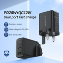 ACEFAST A8 PD32W Dual Port Charger(USB-C/ USB-A) - Black image 1