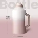 Bottle Bottle RVS vacuüm geïsoleerde sportfles, dubbele deksels inclusief rietjesdeksel, 1,8 L (61 oz), kleur kleurlopend roze, Nieuwjaarsverkoop, top cadeau-ideeën image 2