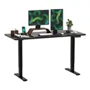 Loctek Elektrisch In Hoogte Verstelbaar Bureau Bar Tafel Staand Bureau met Scheidingsbord 160×80cm Zwart ZB01-16080-BH image 0