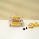 Citylife 3-teiliges Set aus Glas-Crisper, hochtemperaturbeständige Lunchbox, Bento-Box, großes Fassungsvermögen, versiegelt, quadratisch – 320/520/800 ml image 1