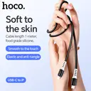 HOCO X82 PD 20W USB-C to Lightning Charging Cable - 1M - Black image 4