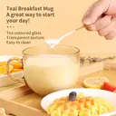 BJ Bajie Breakfast Cup Oat Cup Glass Bowl Tea Glass Cup Milk Cup Mark Cup Water Cup with Spoon 450ML image 1