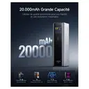 CUKTECH 15 Ultra PB200U Batterie externe à charge rapide 20000 mAh 140 W USB-C 3 ports PD 3.1 pour PC portable - Gris image 1