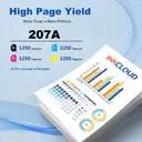 inkcloud 207A Toner avec puce compatible pour HP m283fdw M255dw - 1 jaune image 1