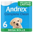 Andrex Complete Clean Toilet Tissues, 2-Ply, 6 XL Rolls image 1