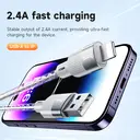 HOCO X99 2.4A Crystal Junction Silicone Charging Cable - Lightning - Grey image 1