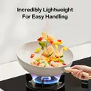 J.Zao White Granite Multi-Use Deep Frying Pan， Non-Stick Without Lid， 30cm image 4