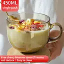 BJ Bajie Breakfast Cup Oat Cup Glass Bowl Tea Glass Cup Milk Cup Mark Cup Water Cup with Spoon 450ML image 0