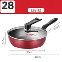 COOKER KING poêle à frire et wok polyvalent antiadhésif, petite sauteuse antiadhésive à fond plat, sans fumée d'huile, compatible gaz et induction, 28cm image 2
