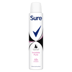 Sure  Anti-Perspirant Aerosol Invisible Pure 200ml