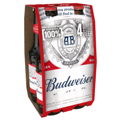 Budweiser Lager Beer Bottles 4 x 300ml