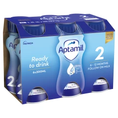 Aptamil Ready To Drink 2 6-12 Months Follow On Milk 6 X 200ml