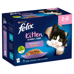 Felix As Good As It Looks Kitten Food Mixed Selection in Jelly 12 x 100g