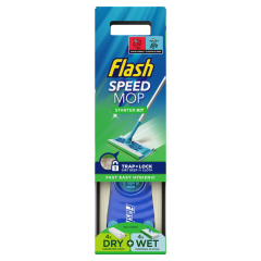 Flash Floor Cleaner Speedmop Starter Kit, Fast Easy & Hygienic Floor Cleaning (4 Wet + 4 Dry Pads)