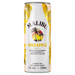 Malibu Pineapple Sparkling Pre-Mixed Drink 250ml