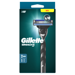 Gillette Mach3 Razor For Men, 1 Gillette Razor, 2 Razor Blade Refills