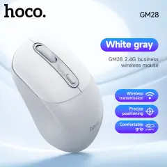 HOCO Wireless Mouse 2.4GHz with USB Receiver - White/Grey