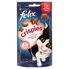 Felix Crispies Adult Cat Treats with Salmon & Trout 45g