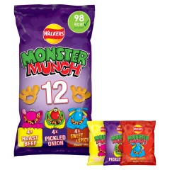 Walkers Monster Munch Variety Multipack Snacks Crisps 12x20g