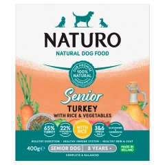 Naturo Natural Pet Food Turkey with Rice and Vegetables Senior Dog 8 Years+ 400g