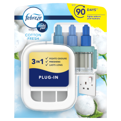 Febreze 3Volution Smart Programming Air Freshener Plug-In Starter Kit Cotton Fresh 20ML