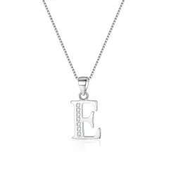 Ever Faith 925 Sterling Silver Initial Necklace CZ 26 Letters Alphabet Personalized Charm Pendant Necklace, Jewellery Gifts for Women Mom Girls Teen Anniversary Birthday Mothers Day Xmas Valentines