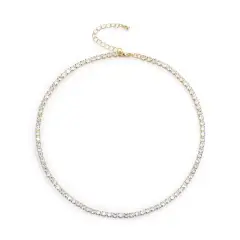 Ever Faith Tennis Necklaces for Women, Cubic Zirconia Necklace Choker Necklace Classic Dainty Jewelry Gifts