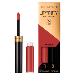 Max Factor Lipfinity Lip Colour Lipstick, 2-Step Long Lasting, 070 Spicy, 2.3ml + 1.9g