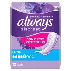 Always Discreet Long Pads 10 Pads