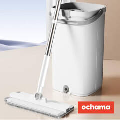 ochama Flat Mop and Bucket with Clean and Dirty Water Separation System