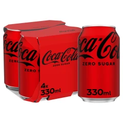 Coca-Cola Zero 4 Pack Cans 4x330ML