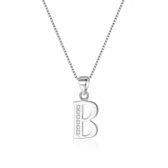 Ever Faith 925 Sterling Silver Initial Necklace CZ 26 Letters Alphabet Personalized Charm Pendant Necklace, Jewellery Gifts for Women Mom Girls Teen Anniversary Birthday Mothers Day Xmas Valentines