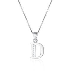 Ever Faith 925 Sterling Silver Initial Necklace CZ 26 Letters Alphabet Personalized Charm Pendant Necklace, Jewellery Gifts for Women Mom Girls Teen Anniversary Birthday Mothers Day Xmas Valentines