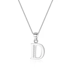 Ever Faith 925 Sterling Silver Initial Necklace CZ 26 Letters Alphabet Personalized Charm Pendant Necklace, Jewellery Gifts for Women Mom Girls Teen Anniversary Birthday Mothers Day Xmas Valentines