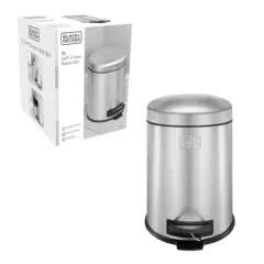 B+D 5L Dome Lid Pedal Bin - Stainless Steel