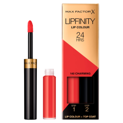 Max Factor Lipfinity Lip Colour Lipstick 2-Step Long Lasting 140 Charming 2.3ml + 1.9g