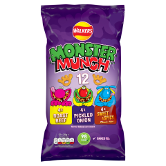 Walkers Monster Munch Variety Multipack Snacks Crisps 12x20g