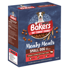 Bakers Meaty Meals Small Dog Food with Beef 1kg