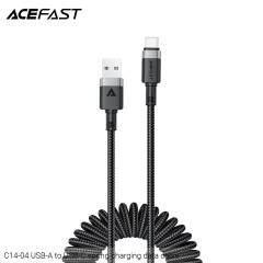 ACEFAST C14-04 1.2M 15W Nylon Coiled USB-A to Type-C Cable - Black