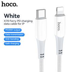 HOCO PD 20W USB-C to iP Fast Charging Data Cable - 1M White