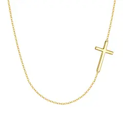 Ever Faith 925 Sterling Silver Simple Tiny Dainty Sideways Cross Choker Necklace for Women Girls