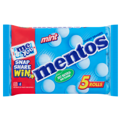 Mentos Chewy Dragees Mint Rolls 5 X 38g