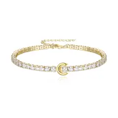 Ever Faith Tennis Bracelet Initial Cubic Zirconia Tennis Bracelets for Women Adjustable Size 6.7-8.7 Inch Gift for Women