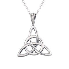 Ever Faith Women's 925 Sterling Silver Irish Celtic Knot Triquetra Trinity Knot Timeless Geometric Pendant Necklace