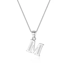 Ever Faith 925 Sterling Silver Initial Necklace CZ 26 Letters Alphabet Personalized Charm Pendant Necklace, Jewellery Gifts for Women Mom Girls Teen Anniversary Birthday Mothers Day Xmas Valentines