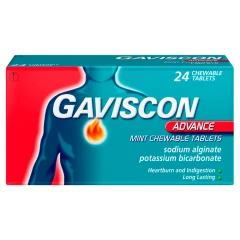 GAVISCON ADVANCE TABS HEARTBURN RELIEF - MINT 24 TABLETS