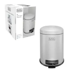 B+D 5L Dome Lid Pedal Bin - Grey