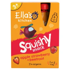 Ella's Kitchen Apple Strawberry Beet Squishy Snack 4 x 100g